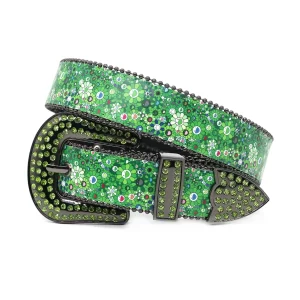 Punk Y2K Sunflower Rhinestones Belt Diamond Bling Men Western Cowgirl Cowboy Luxury Strap Studded Belts Cinturones Para Mujer 1